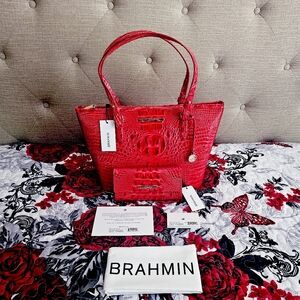 NWT Brahmin SRIRACHA Medium Asher w/Cordelia Wallet